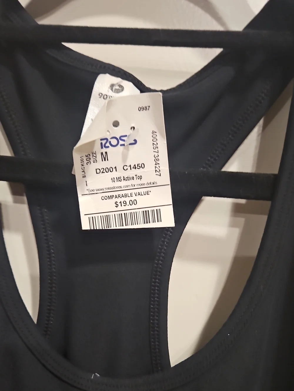 90 Degree By Reflex Black Racerback Tank Top Medium NWT - Picture 3 of 6